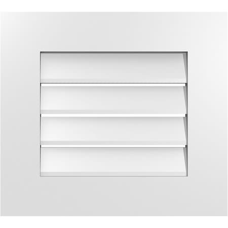 Ekena Millwork Vertical Surface Mount PVC Gable Vent: Functional, w/ 3-1/2"W x 1"P Standard Frame, 20"W x 18"H GVPVE20X1801SF